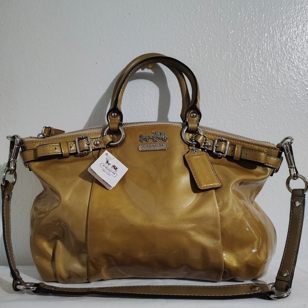 COACH | Madison Sophia Gold Patent Leather Satchel